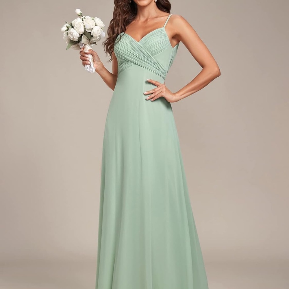Ever Pretty Sage Green Bridesmaid Dress